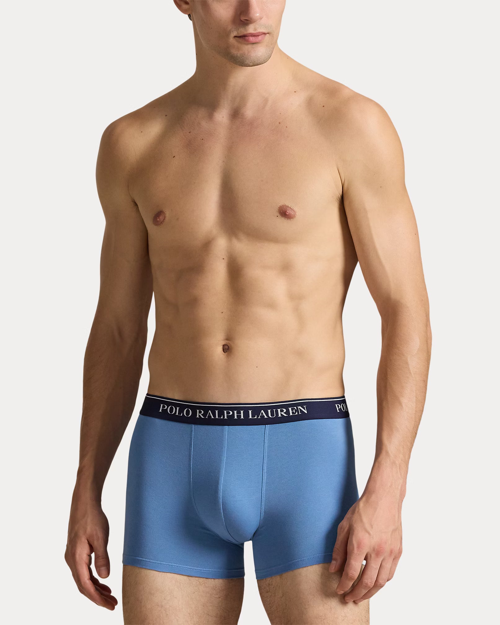 Polo Ralph Lauren Classic Stretch Cotton Trunks 3-Pack, Desert Rose AOP / Blue / Navy