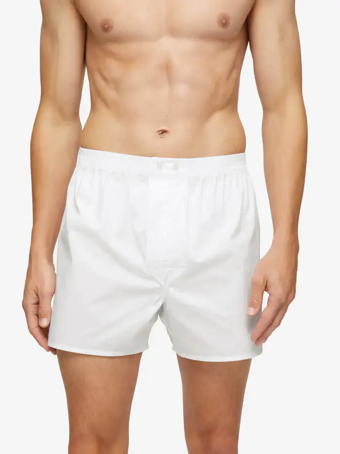 Derek Rose Men's Classic Fit Boxers - Savoy Cotton White