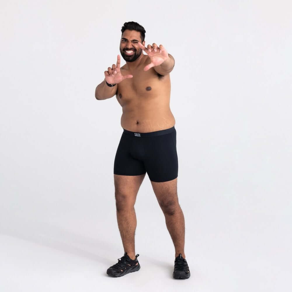 Saxx Ultra Super Soft 3-Pack Comfort Blend Boxer Brief 5" - Black