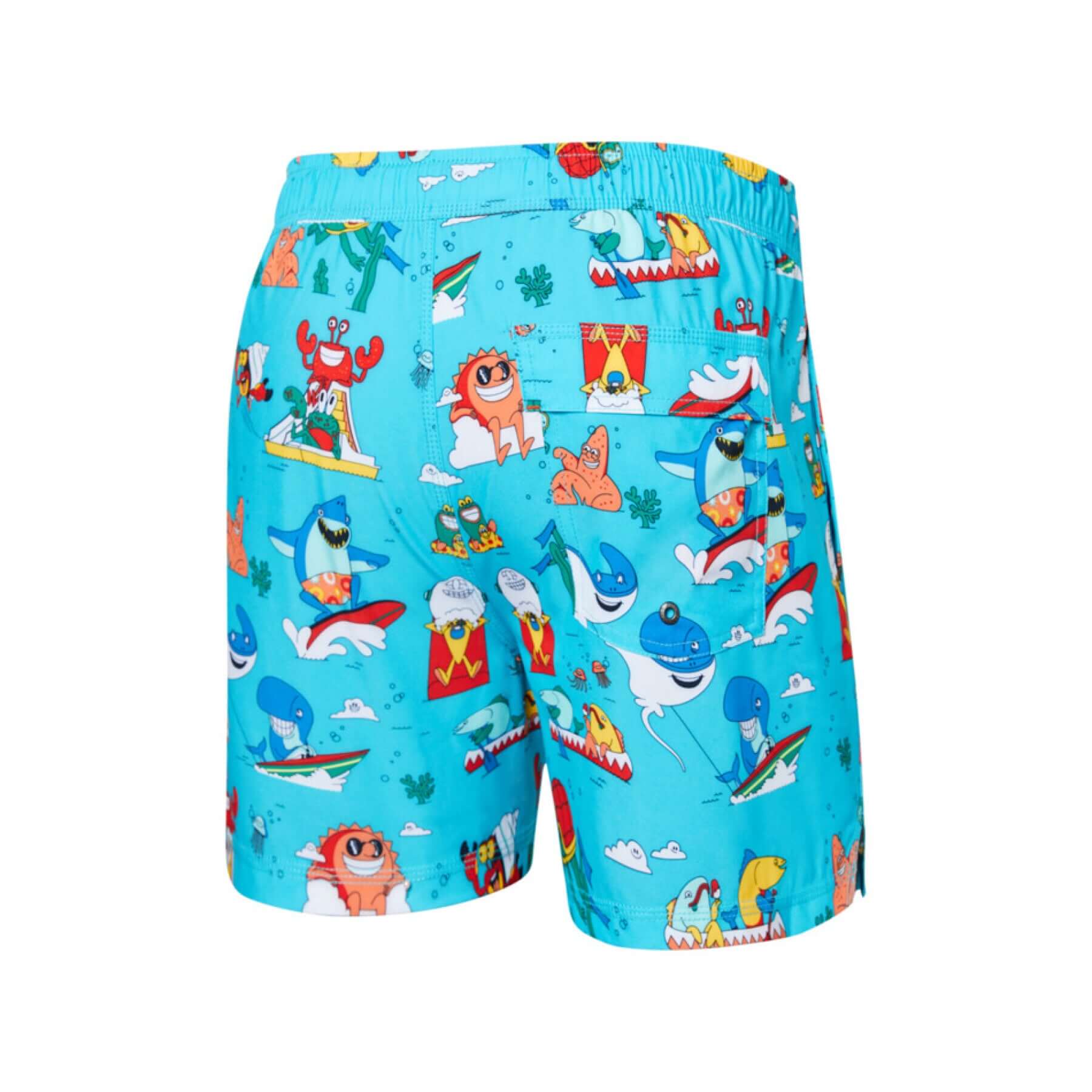 Saxx Oh Buoy 2N1 Stretch Swim Trunk 5" with liner - Water Whirled - Blue