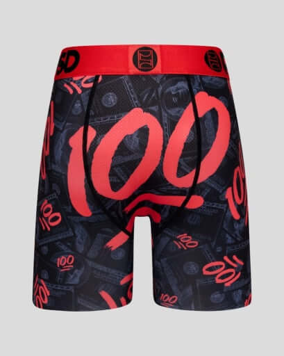 PSD All 100 Men’s 7" Performance Boxer Briefs – Black/Red Multi - image 4