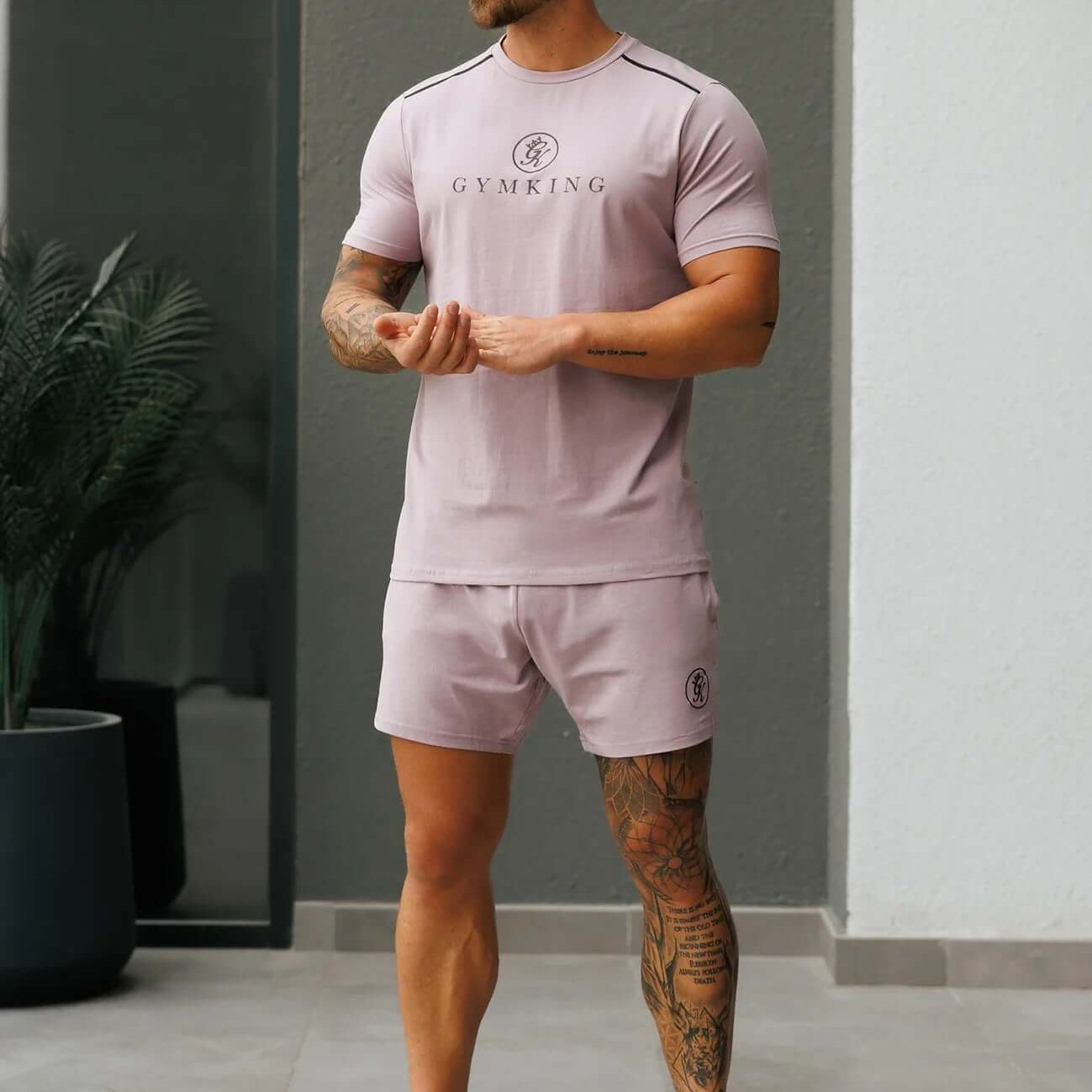 Gym King Pro Logo V2 Jersey Short - Lilac Smoke