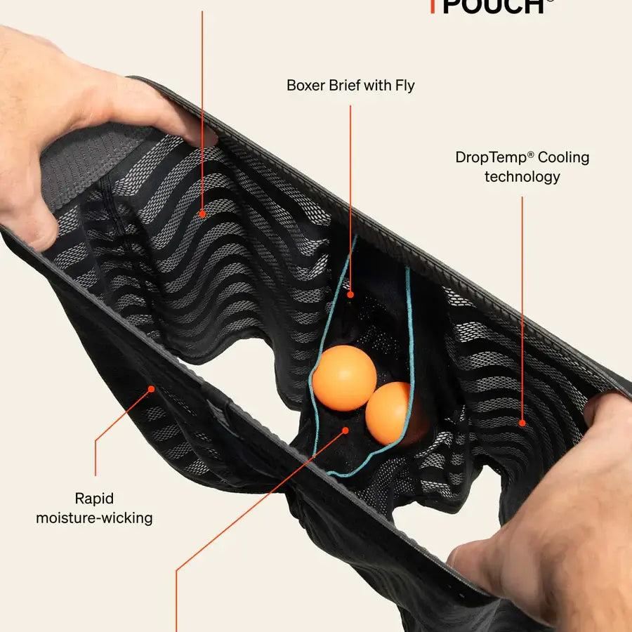 Saxx DropTemp® Cooling Mesh Performance Boxer Brief 5" - Slim Fit, Jungle Noir Black