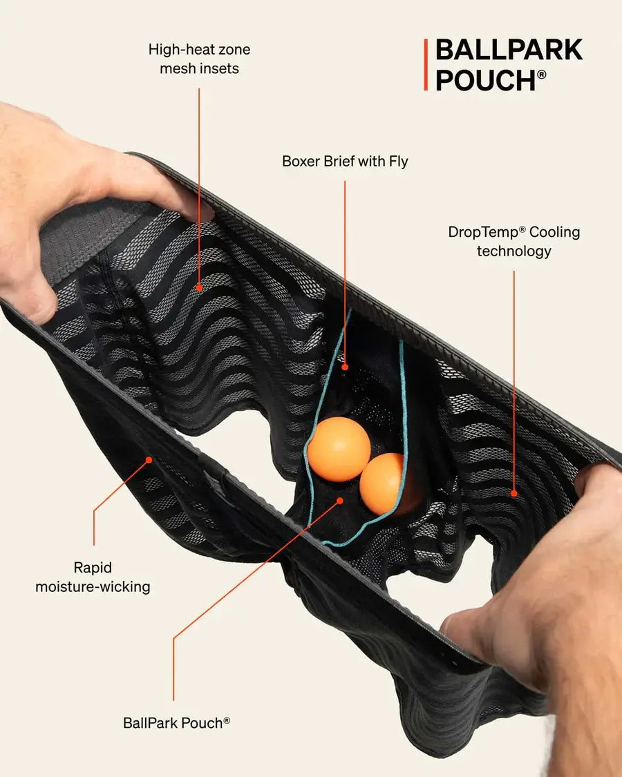 Saxx DropTemp® Cooling Mesh Performance Boxer Brief 5" - Slim Fit, Jungle Noir Black