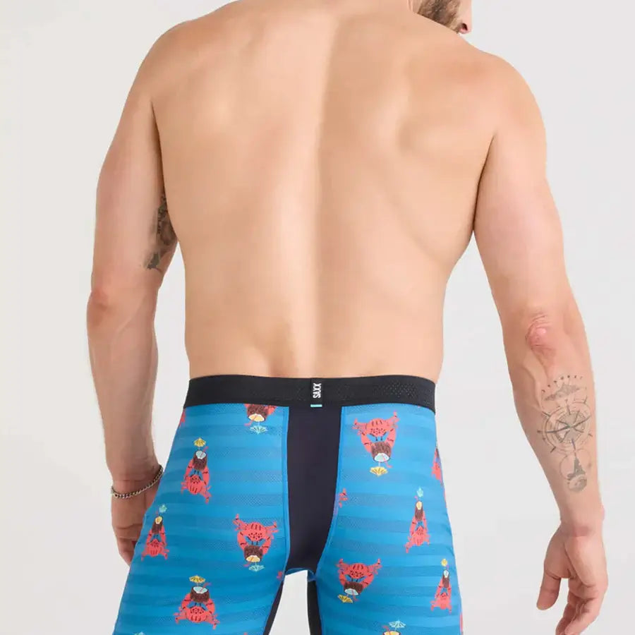 Saxx DropTemp® Cooling Mesh Performance Boxer Brief- Slim Fit, Crab Cocktail, Blue