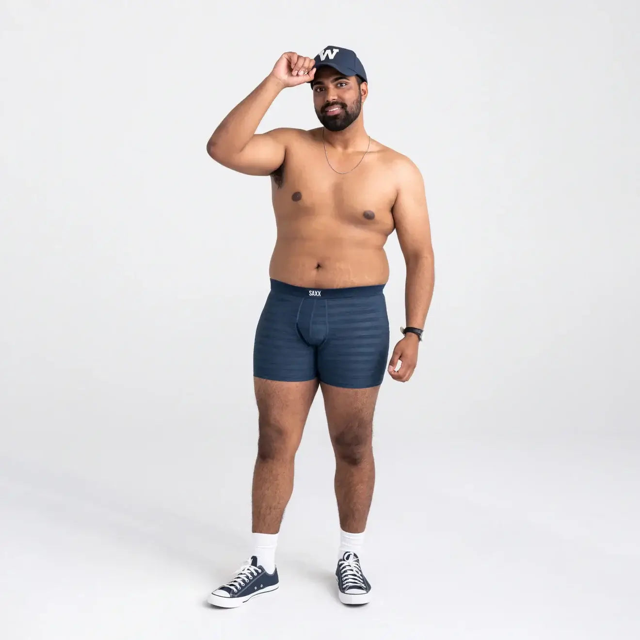 Saxx Underwear DropTemp® Cooling Mesh Performance Boxer Briefs- Dark Denim Heather