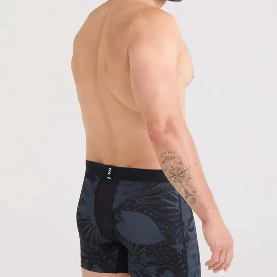 Saxx DropTemp® Cooling Mesh Performance Boxer Brief 5" - Slim Fit, Jungle Noir Black