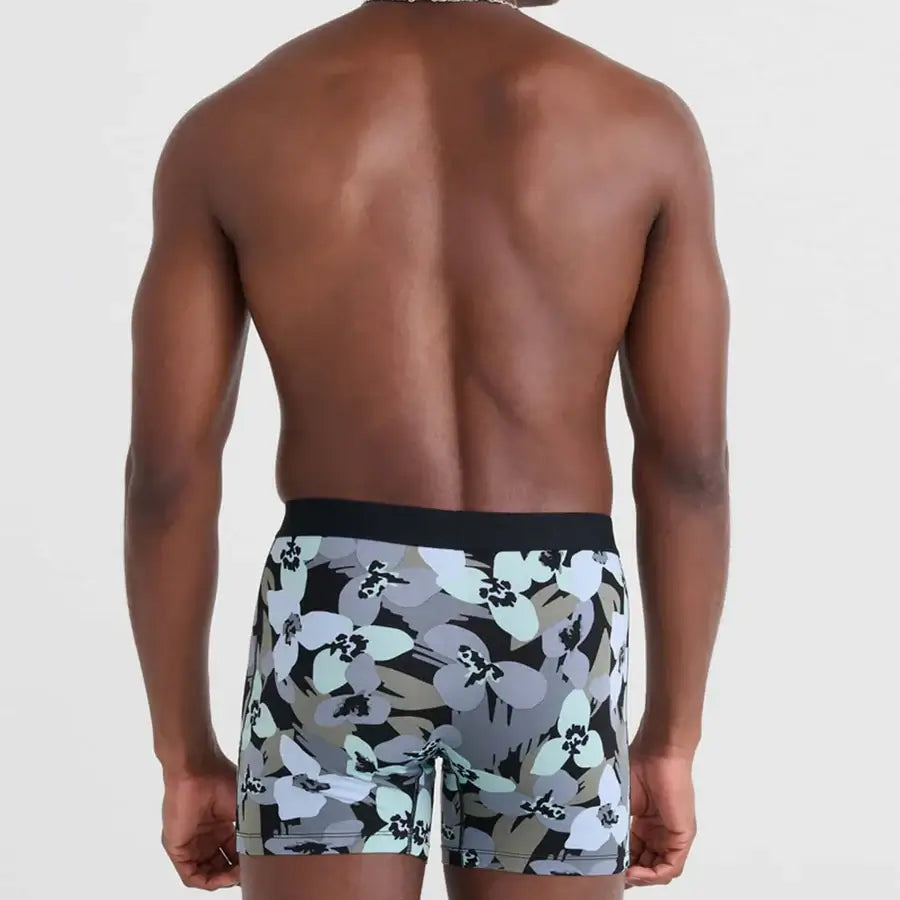 Saxx Comfort Stretch Daytripper 1 Pack Boxer Briefs, Camo Flowers- Blue Fog
