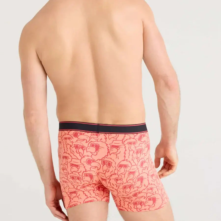 Saxx Comfort Stretch Daytripper 1 Pack Boxer Briefs, Parrot Party Fusion - Coral