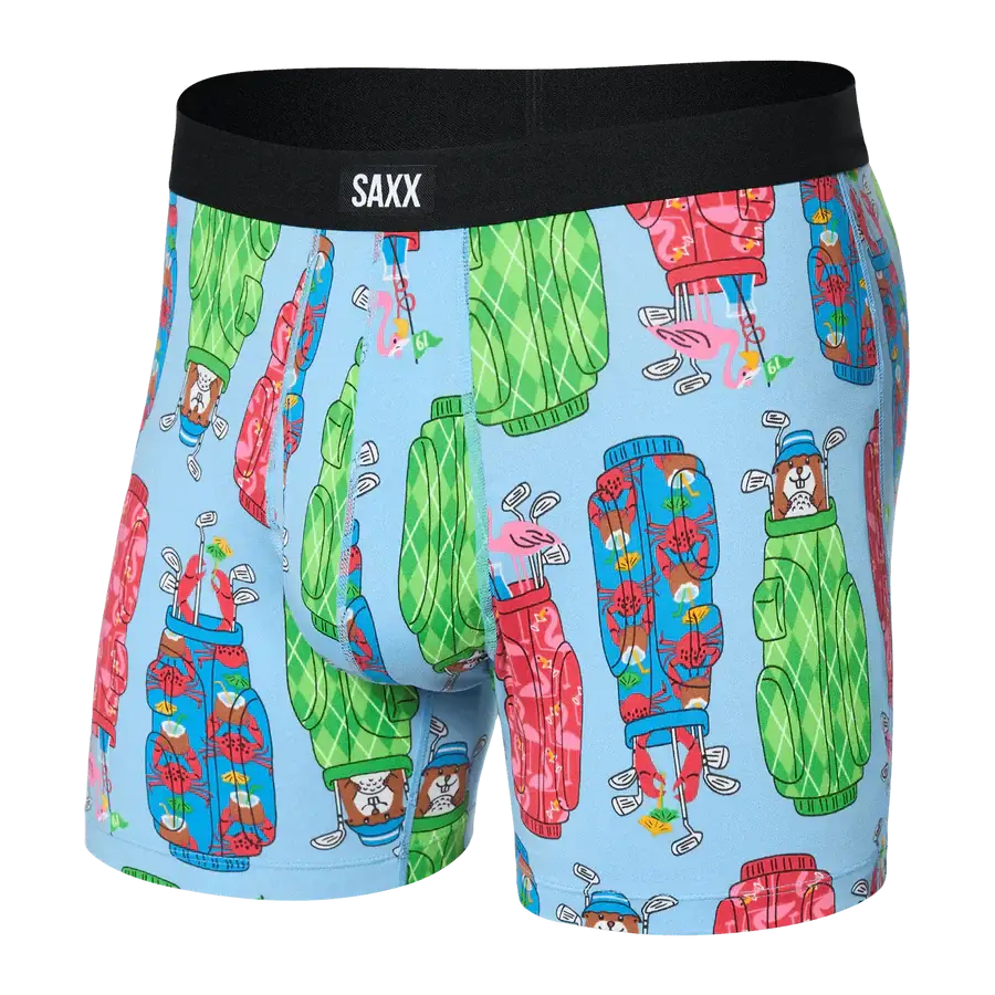 Saxx Comfort Stretch Daytripper 1 Pack Boxer Briefs, Rad-Iculous Bags-Azure