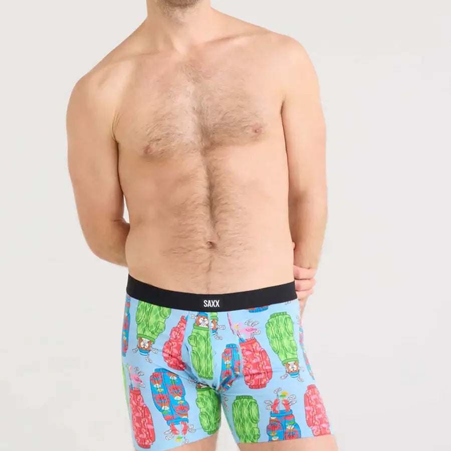 Saxx Comfort Stretch Daytripper 1 Pack Boxer Briefs, Rad-Iculous Bags-Azure