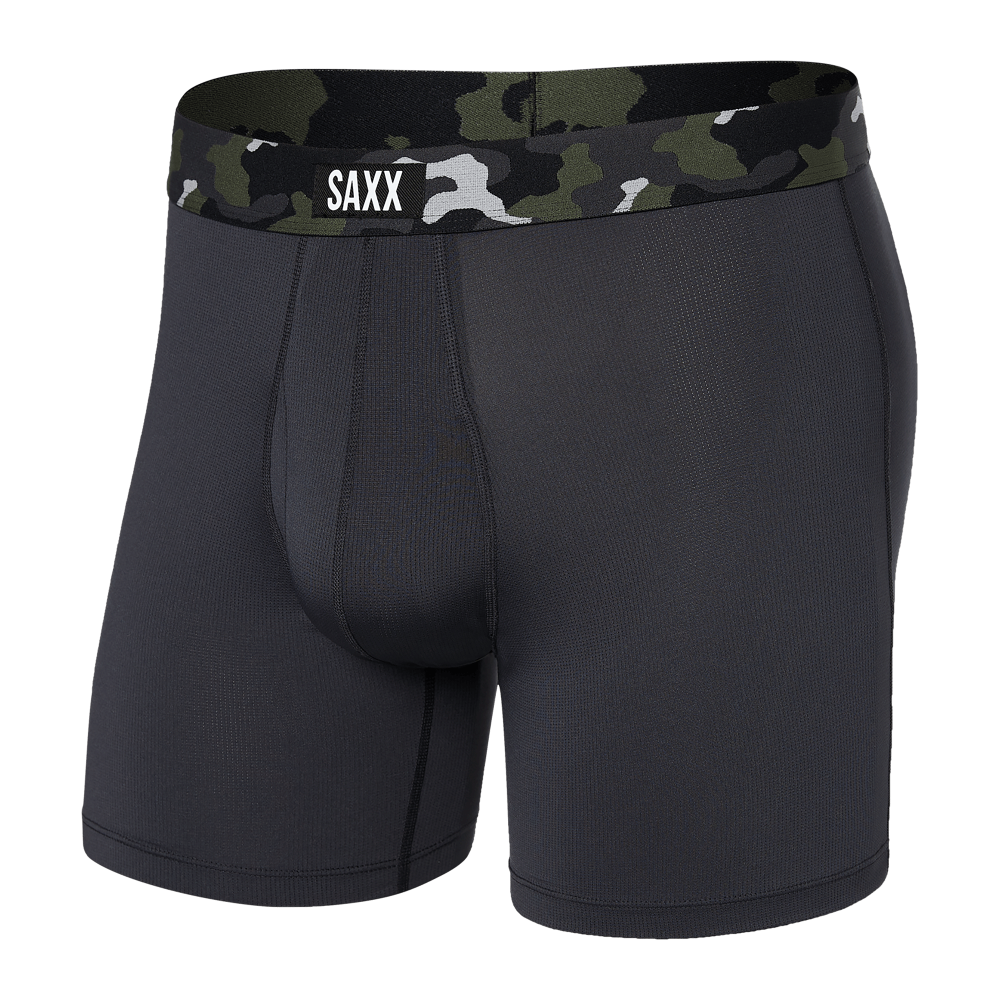 Saxx Underwear Sports Mesh 1 Pack Boxer Briefs - Faded Black Camo