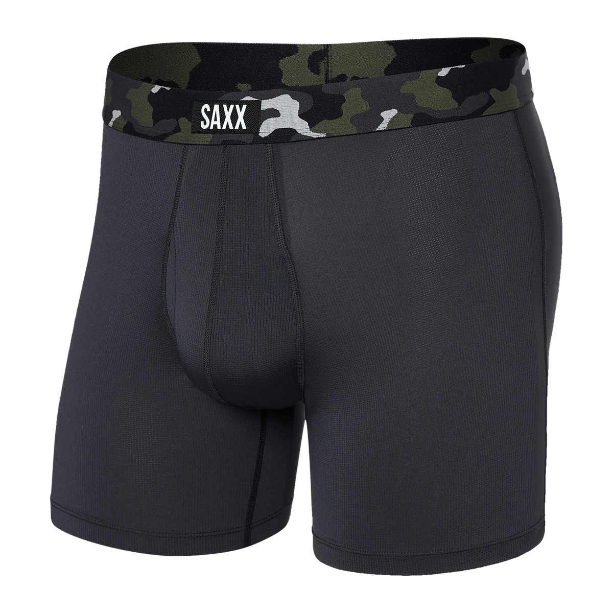 Saxx Underwear Sports Mesh 1 Pack Boxer Briefs Faded Black Camo