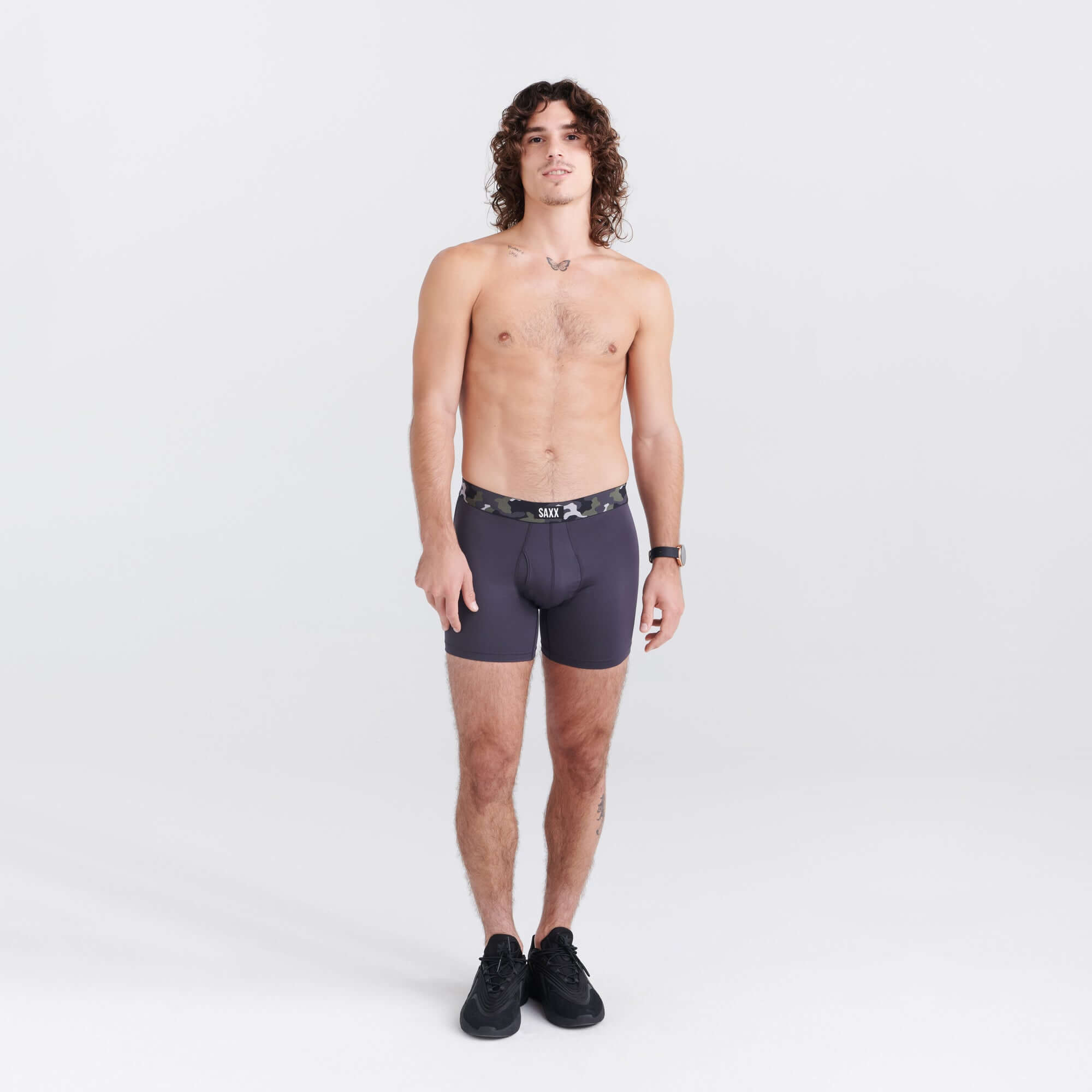 Saxx Underwear Sports Mesh 1 Pack Boxer Briefs - Faded Black Camo