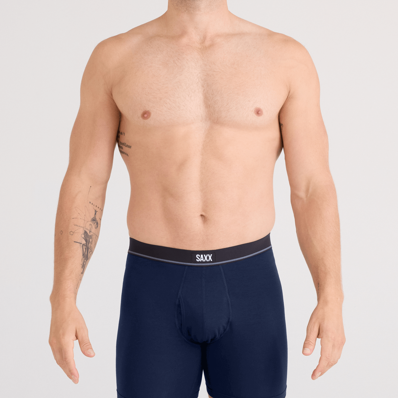 SAXX Essential Cotton Boxer Brief Fly 3-Pack – Black/Turbulence/Maritime