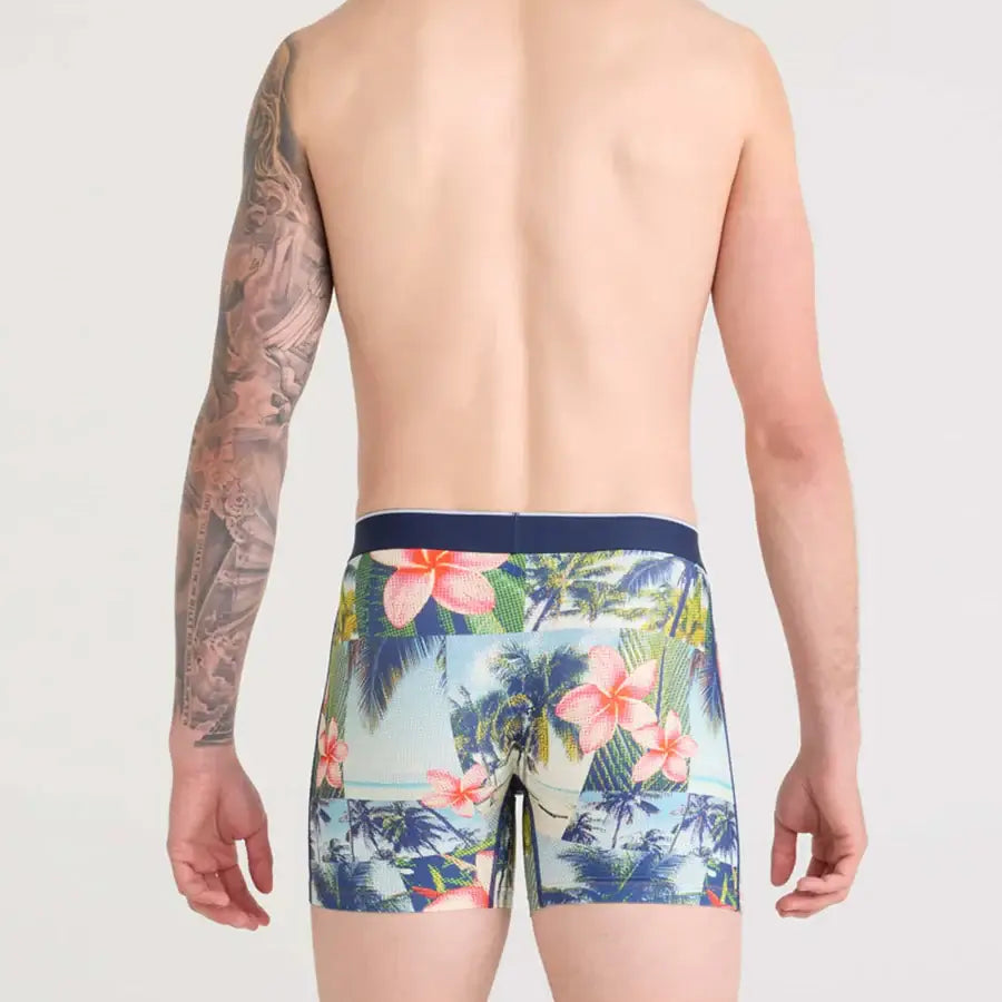 Saxx Underwear Breathable Mesh Boxer Brief 5" - Halftone Tropics-Multi