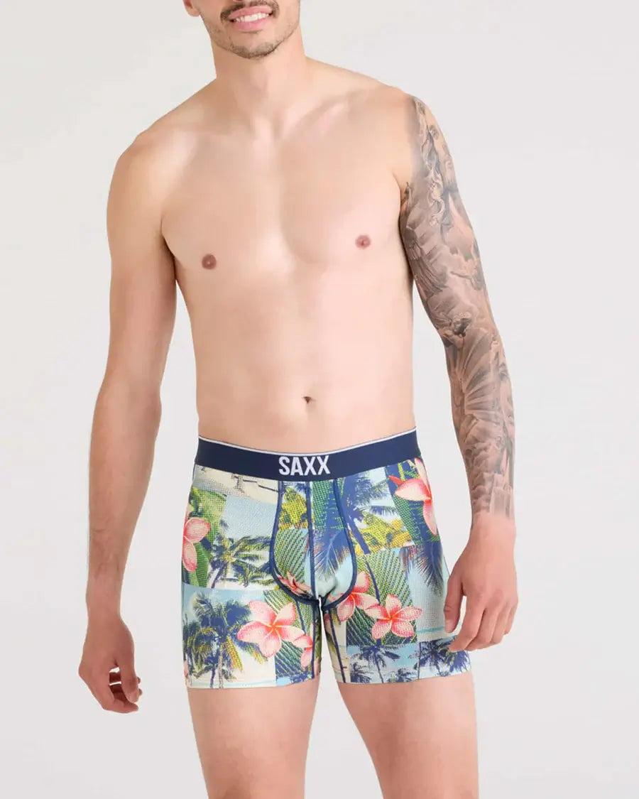 Saxx Underwear Breathable Mesh Boxer Brief 5" - Halftone Tropics-Multi