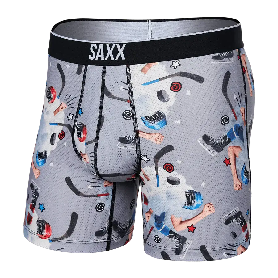 Saxx Underwear Volt Breathable Mesh Men's Boxer Briefs - Time Out Grey