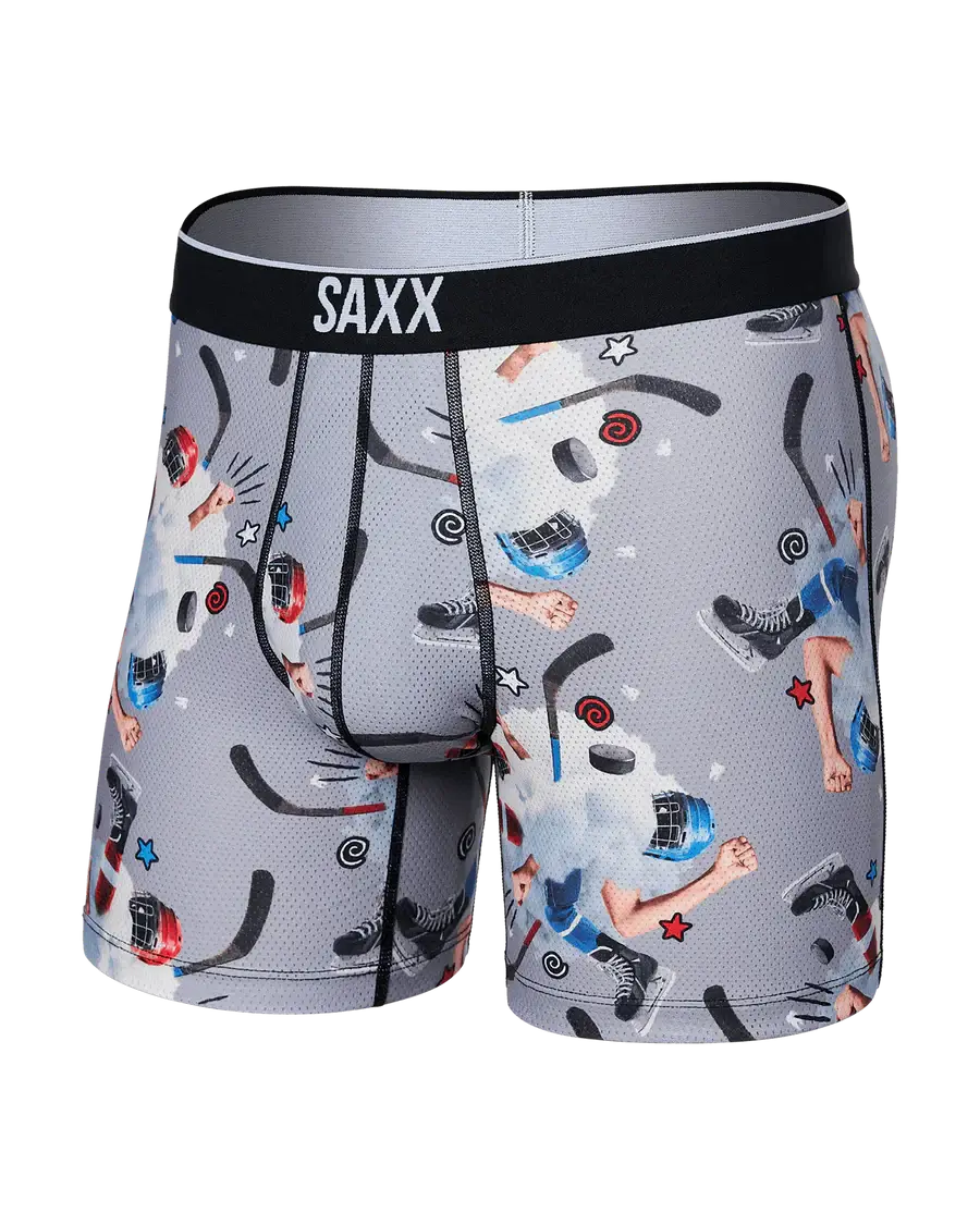 Saxx Underwear Volt Breathable Mesh Men's Boxer Briefs - Time Out Grey