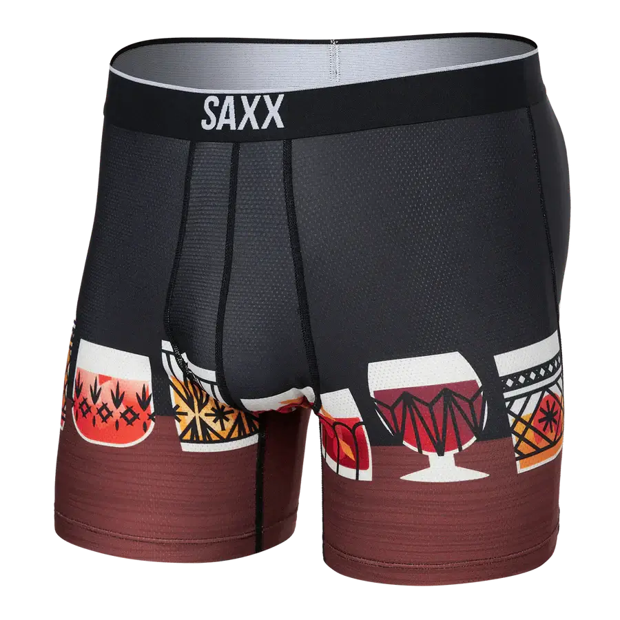Saxx Underwear Volt Breathable Mesh Boxer Briefs - Top Shelf Black