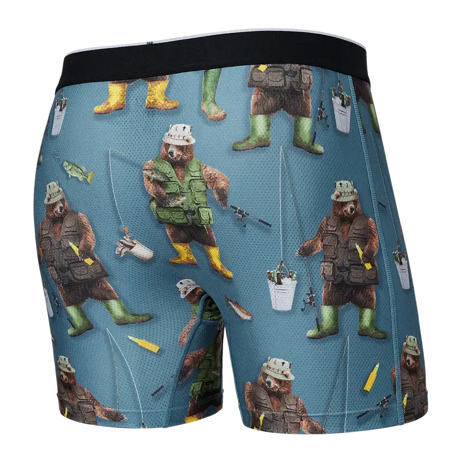 Saxx Underwear Volt Breathable Mesh Boxer Briefs - Water Foul - WashedTeal