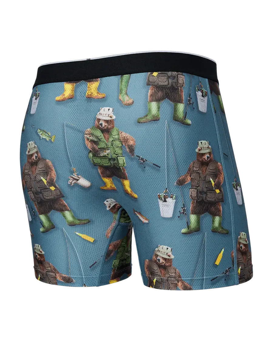 Saxx Underwear Volt Breathable Mesh Boxer Briefs - Water Foul - WashedTeal