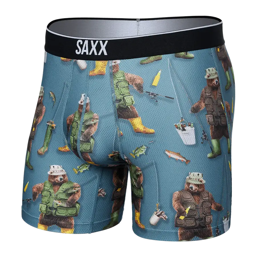 Saxx Underwear Volt Breathable Mesh Boxer Briefs - Water Foul - WashedTeal
