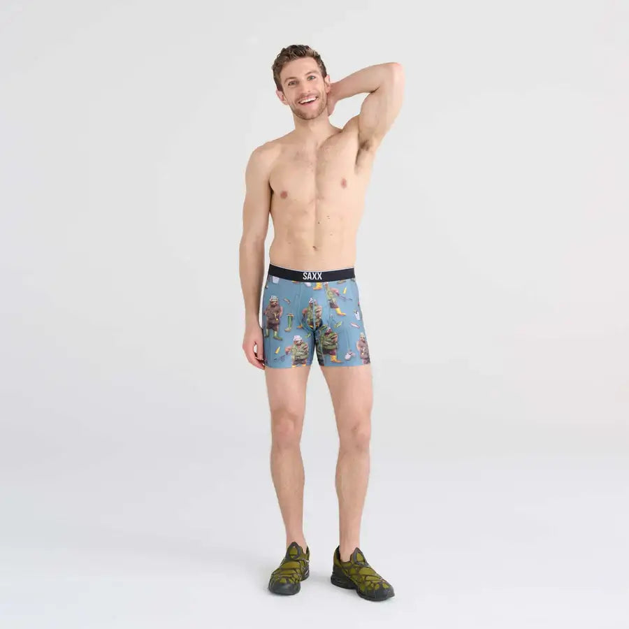 Saxx Underwear Volt Breathable Mesh Boxer Briefs - Water Foul - WashedTeal