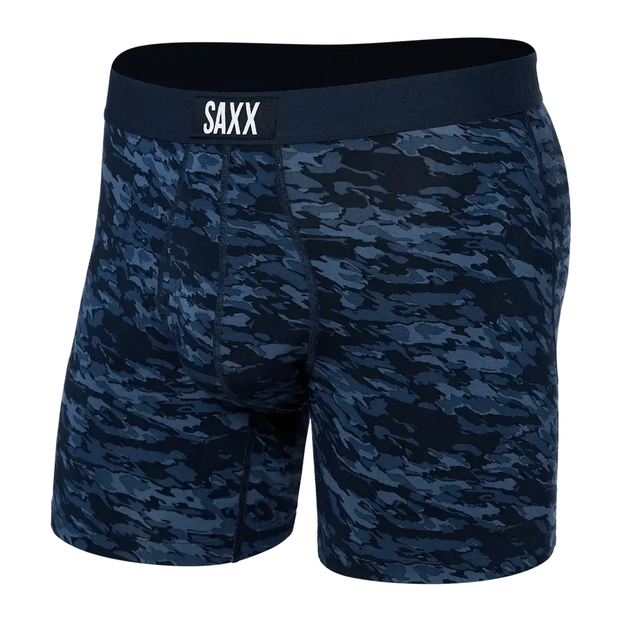 Saxx Ultra Super Soft 1 Pack Boxer Briefs - Basin Camo Navy
