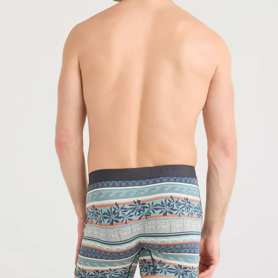 Saxx Ultra Super Soft Comfort Blend Boxer Briefs - Beach Shack Stripe-Teal