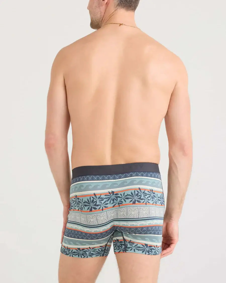 Saxx Ultra Super Soft Comfort Blend Boxer Briefs - Beach Shack Stripe-Teal