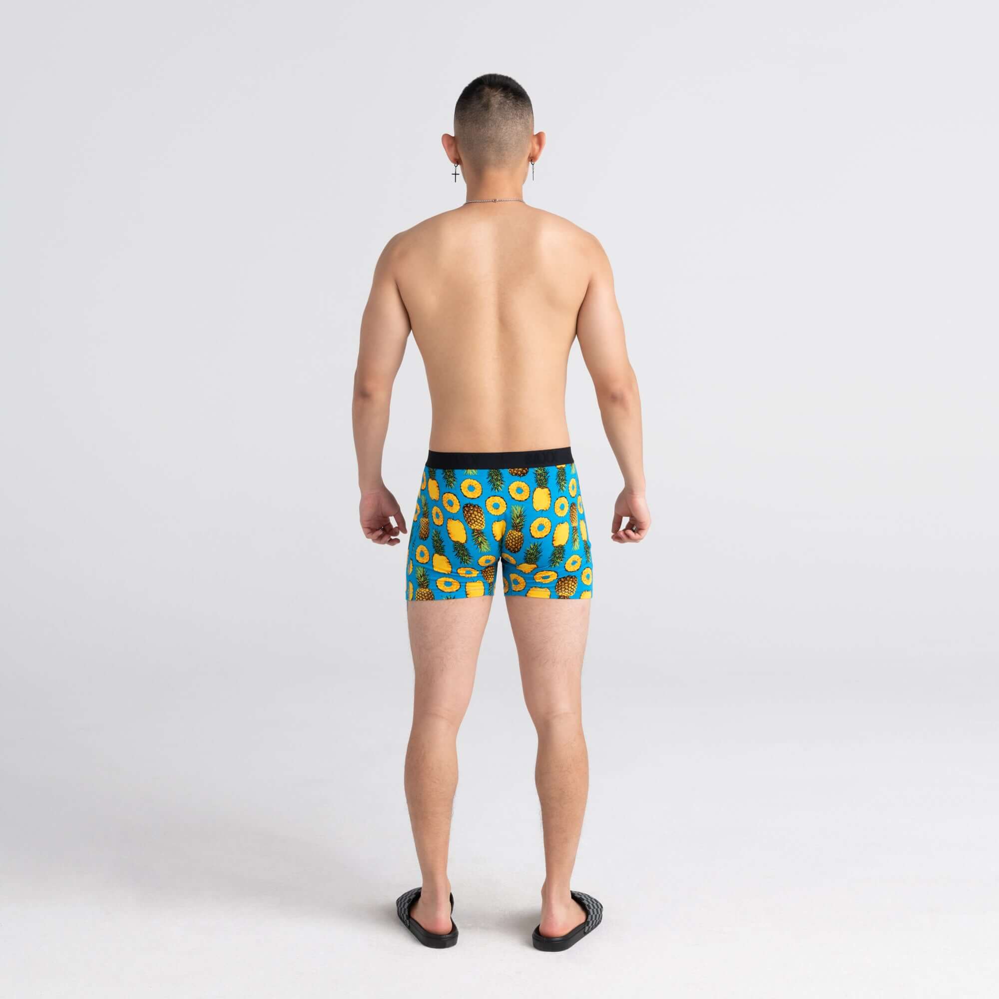 Saxx Ultra Super Soft 1 Pack Boxer Briefs - Polka Pineapple Blue