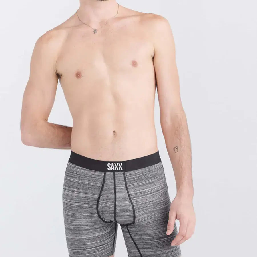 Saxx Ultra Super Soft 1 Pack Boxer Briefs - Spacedye Heather- Grey