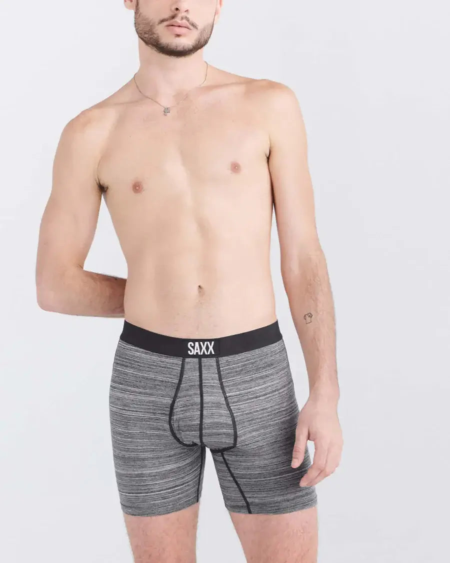 Saxx Ultra Super Soft 1 Pack Boxer Briefs - Spacedye Heather- Grey