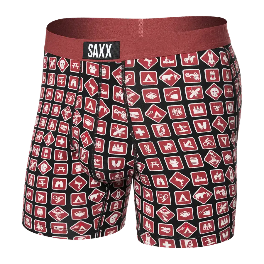 Saxx Ultra Super Soft Comfort Blend Boxer Briefs - Sign OFF Black