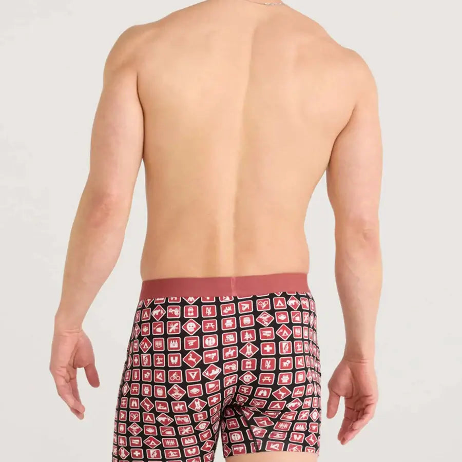 Saxx Ultra Super Soft Comfort Blend Boxer Briefs - Sign OFF Black