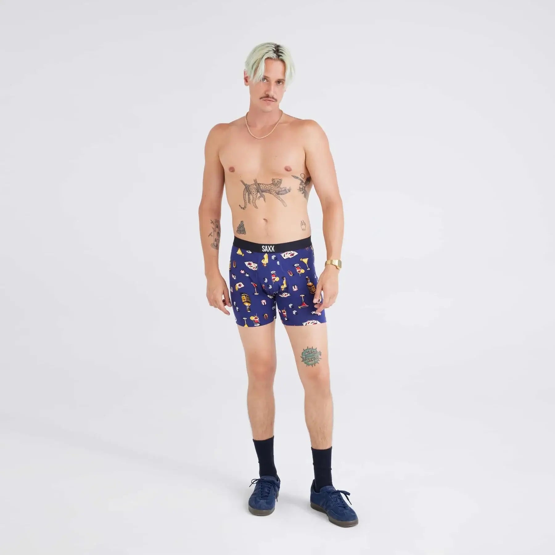 Saxx Ultra Super Soft Comfort Blend Boxer Briefs - Vice Squad - Astro Blue