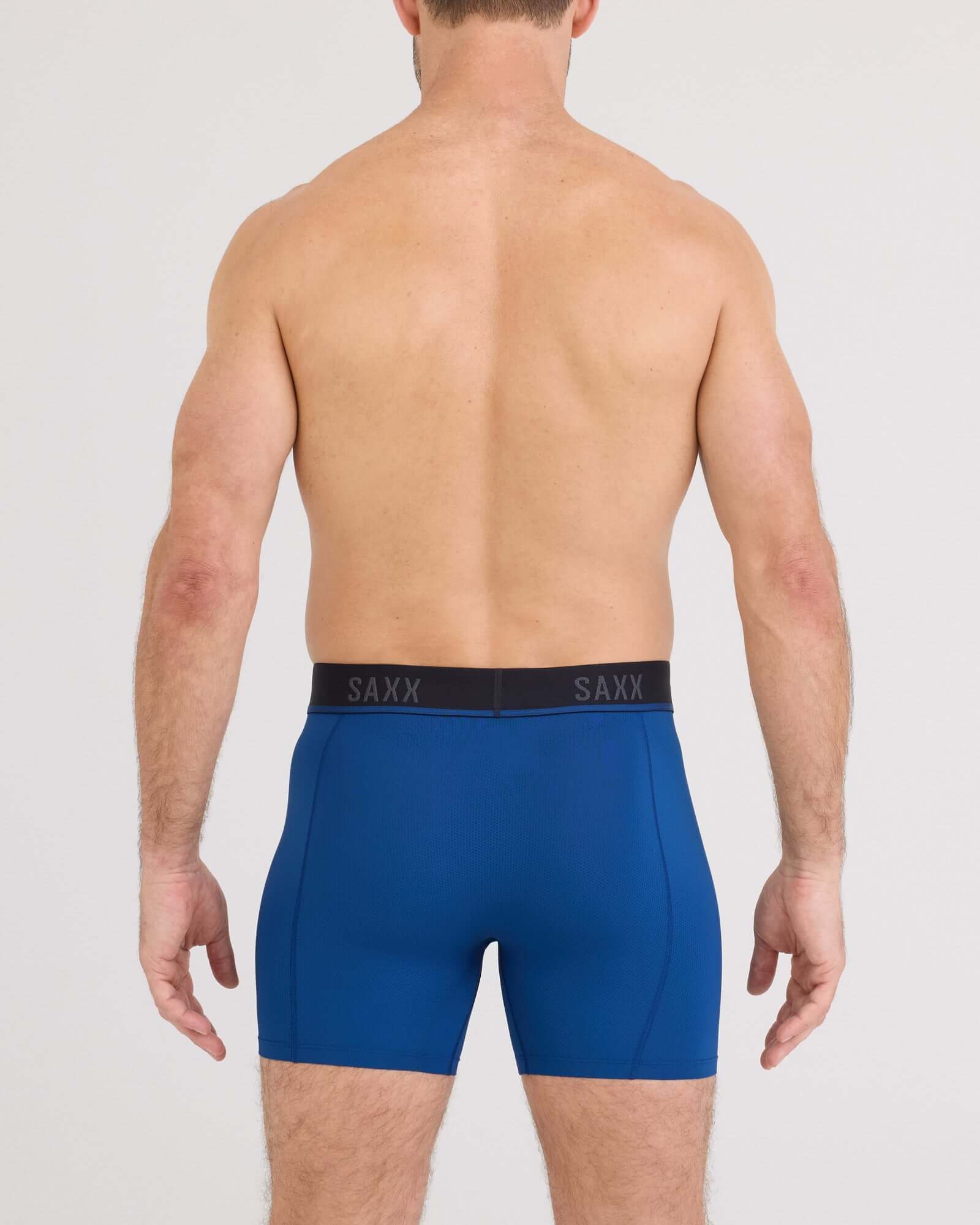 Saxx Kinetic Light Compression Mesh Boxer Briefs - Navy Dawn