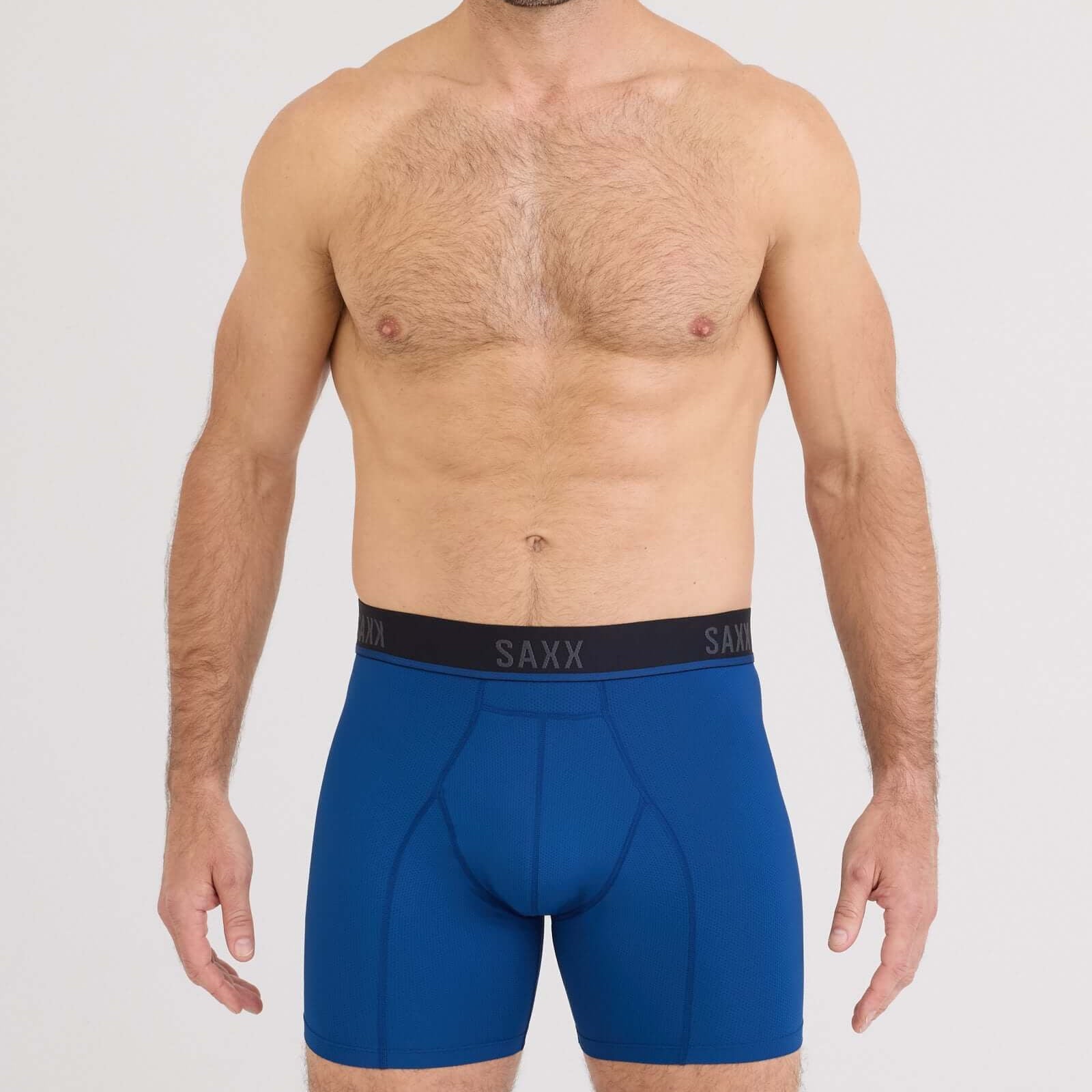 Saxx Kinetic Light Compression Mesh Boxer Briefs - Navy Dawn