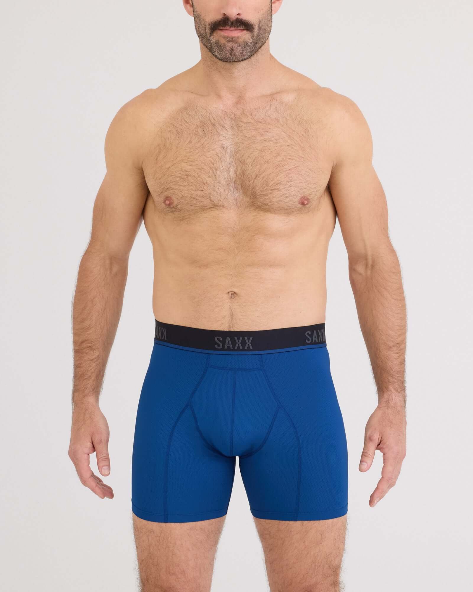 Saxx Kinetic Light Compression Mesh Boxer Briefs - Navy Dawn