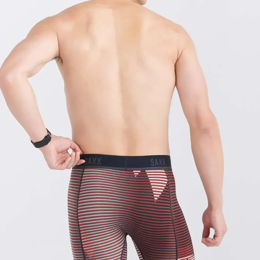 Saxx Kinetic Light Compression Mesh Boxer Briefs - Optic Mountain- Dark Brick