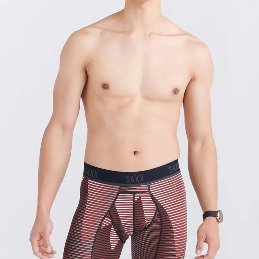 Saxx Kinetic Light Compression Mesh Boxer Briefs - Optic Mountain- Dark Brick