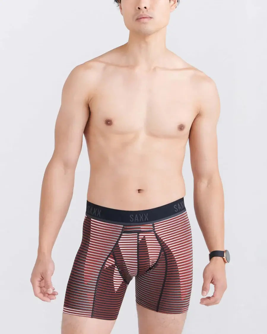 Saxx Kinetic Light Compression Mesh Boxer Briefs - Optic Mountain- Dark Brick