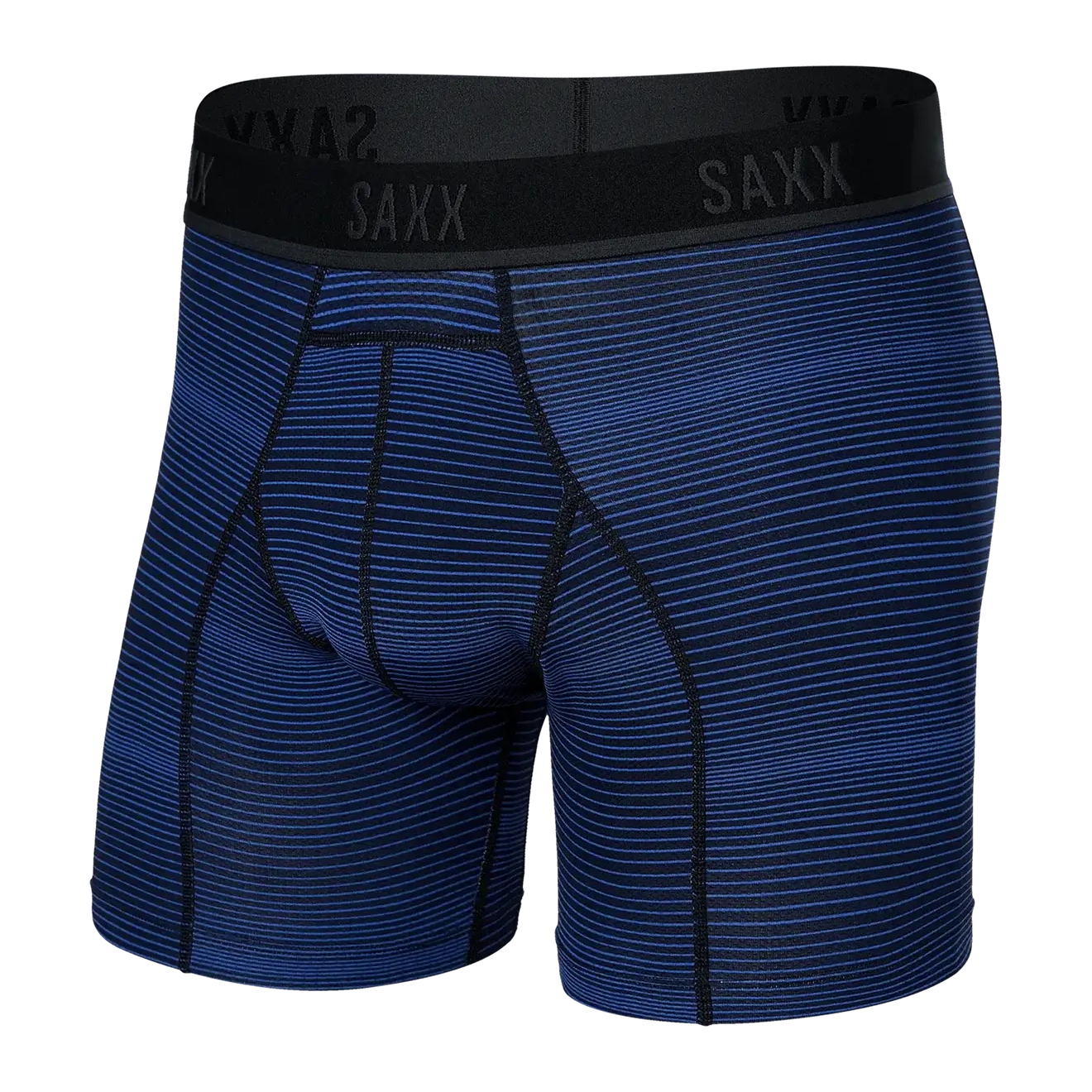 Saxx Kinetic Light-Compression Mesh Boxer Brief 5" - Variegated Stripe- Blue