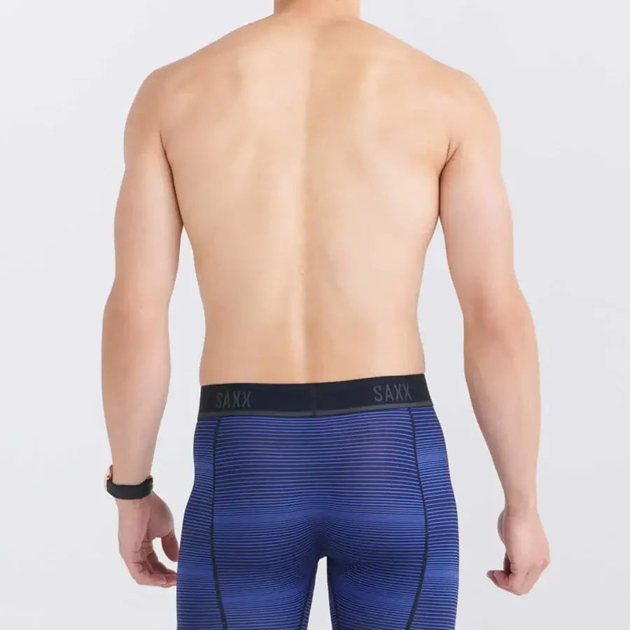 Saxx Kinetic Light-Compression Mesh Boxer Brief 5" - Variegated Stripe- Blue