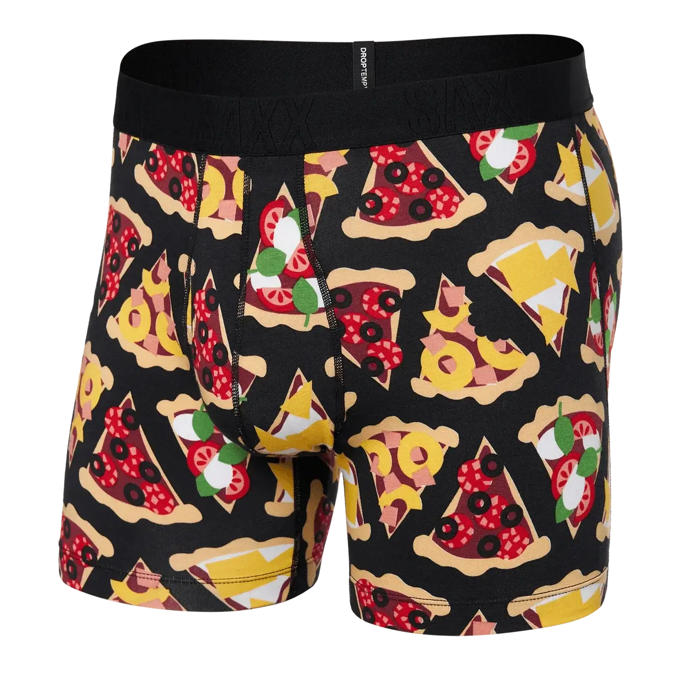 Saxx DropTemp® Cooling Cotton Boxer Brief 5" - Any Way You Slice it - Black