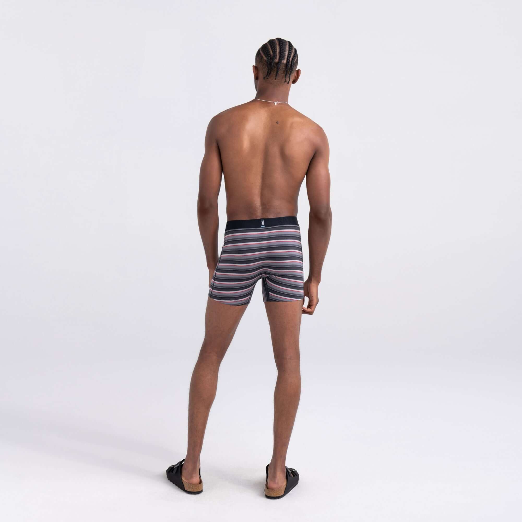 Saxx DROPTEMP™ Cooling Cotton 1 Pack Boxer Briefs - College Stripe Grey