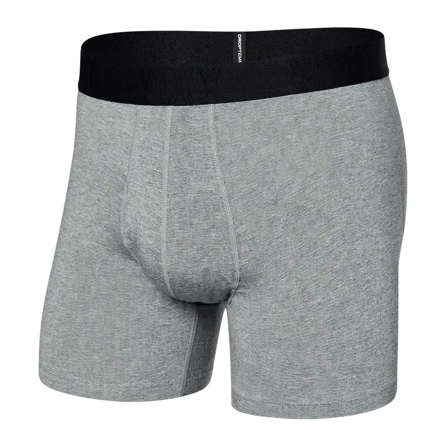 Saxx DropTemp® Cooling Cotton Boxer Brief 5" - Dark Grey Heather
