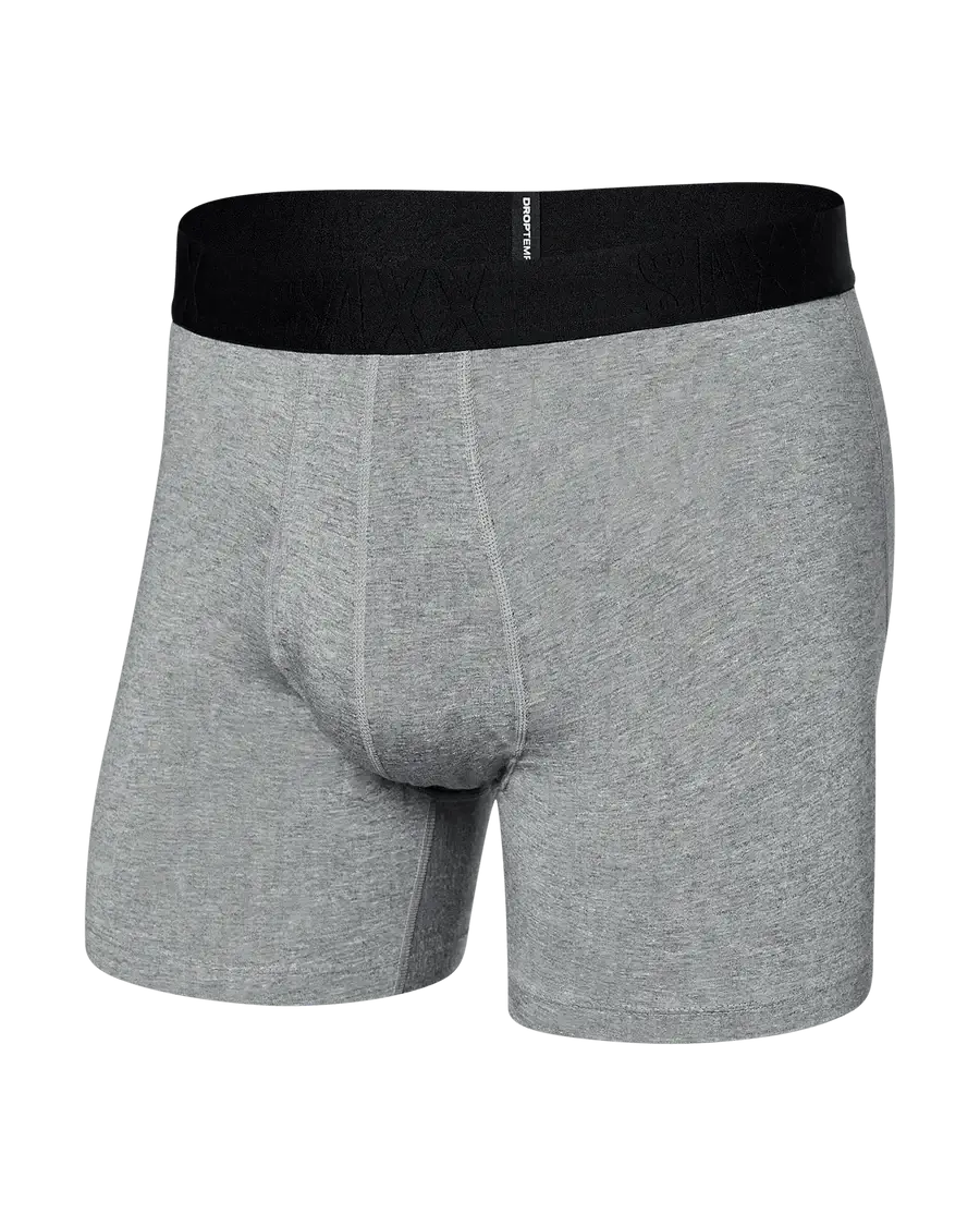 Saxx DropTemp® Cooling Cotton Boxer Brief 5" - Dark Grey Heather