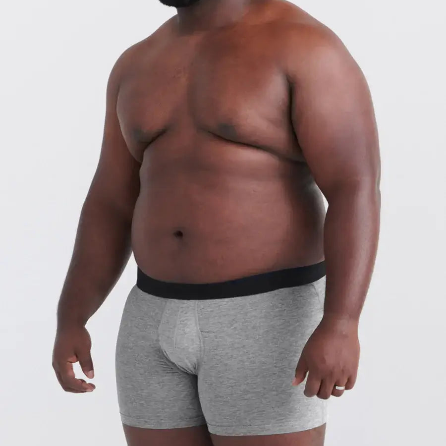 Saxx DropTemp® Cooling Cotton Boxer Brief 5" - Dark Grey Heather